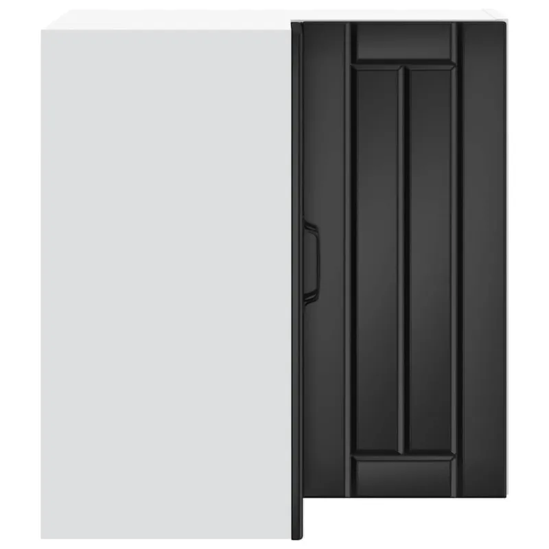 virtuvės sieninė kampinė spintelė "Lucca" Black Engineered Wood