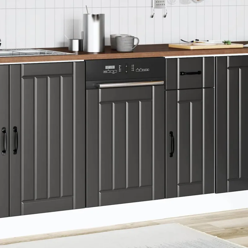 indaplovės skydelis Lucca Black Engineered Wood