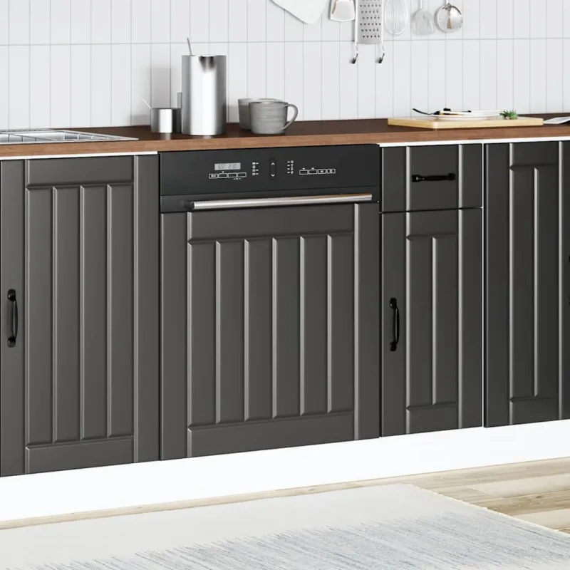 indaplovės skydelis Lucca Black Engineered Wood