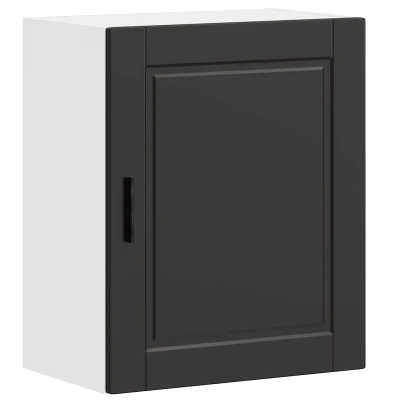 virtuvės sieninės spintelės 2 vnt "Porto" Black Engineered Wood