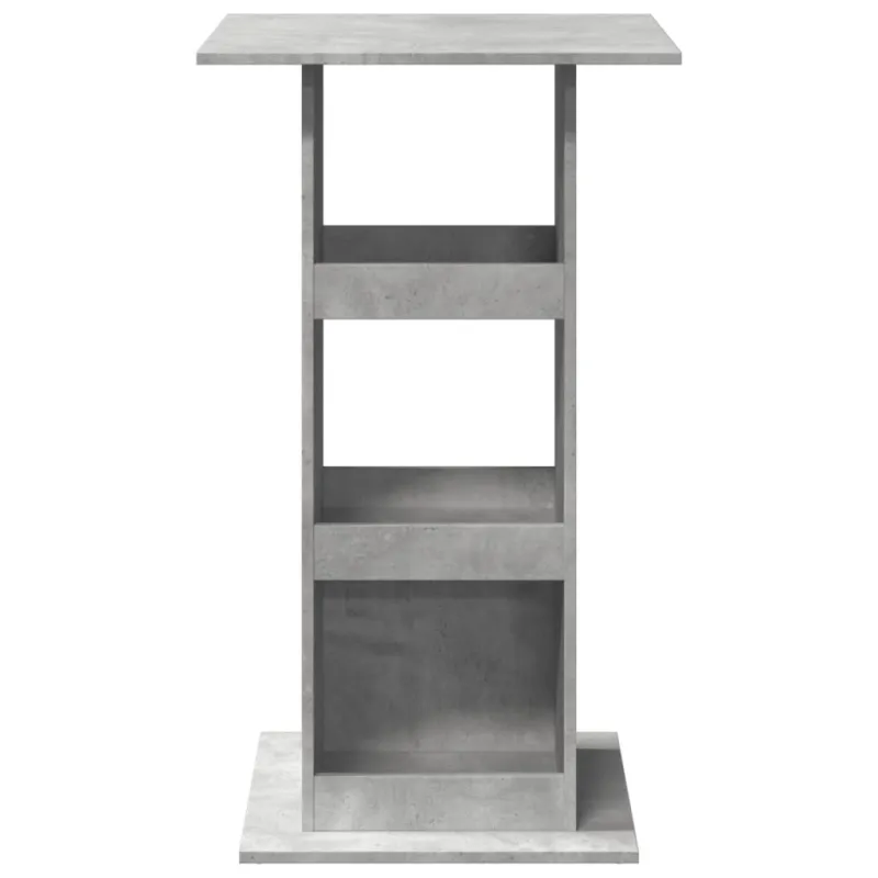 Baro stalas su lentyna, betono, 60x60x102cm, apdirbta mediena