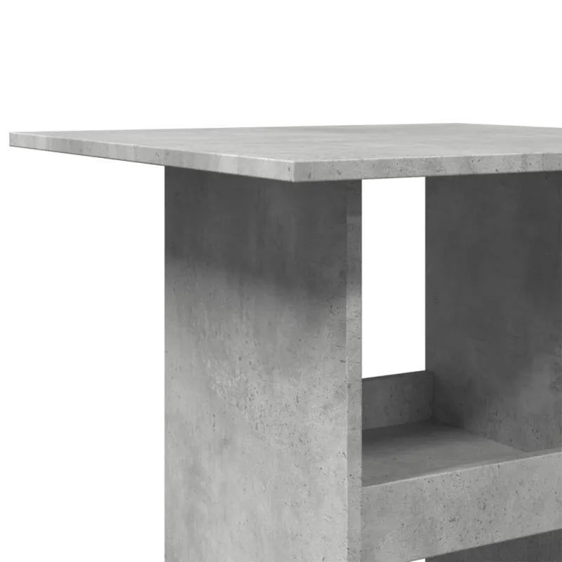 Baro stalas su lentyna, betono, 60x60x102cm, apdirbta mediena