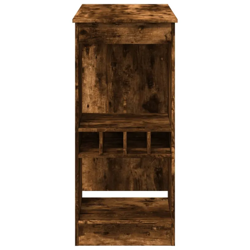 Baro stalas su laikikliais, dūminis, 90x47,5x103,5cm, mediena