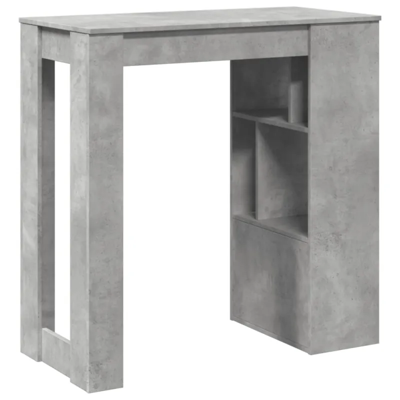 Baro stalas su lentynomis, betono, 102x50x103,5cm, mediena