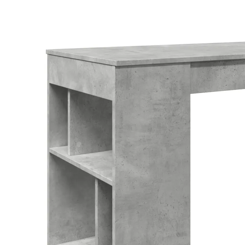 Baro stalas su lentynomis, betono, 102x50x103,5cm, mediena
