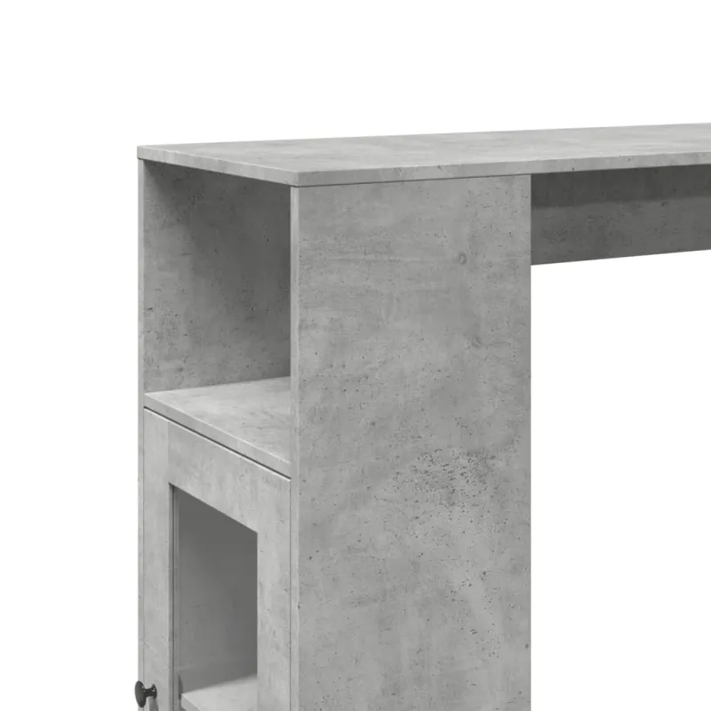 Baro stalas su lentynomis, betono, 101x40x103,5cm, mediena