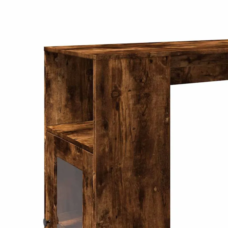 Baro stalas su lentynomis, dūminis, 101x40x103,5cm, mediena