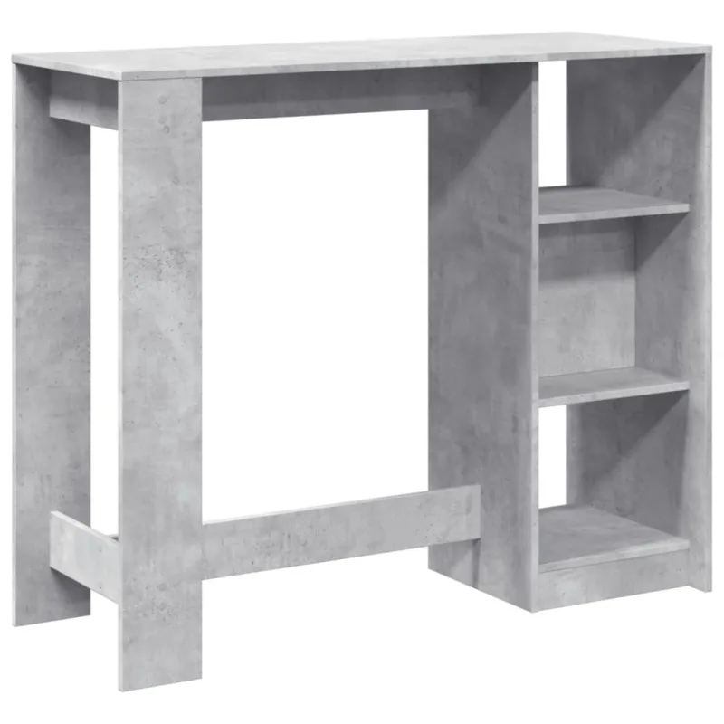 Baro stalas su lentyna, betono, 124x46x103,5cm, mediena