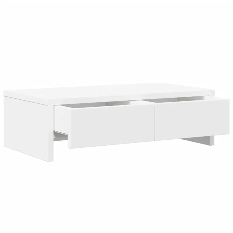 Monitoriaus stovas su stalčiais, baltas, 50x27x15cm, mediena