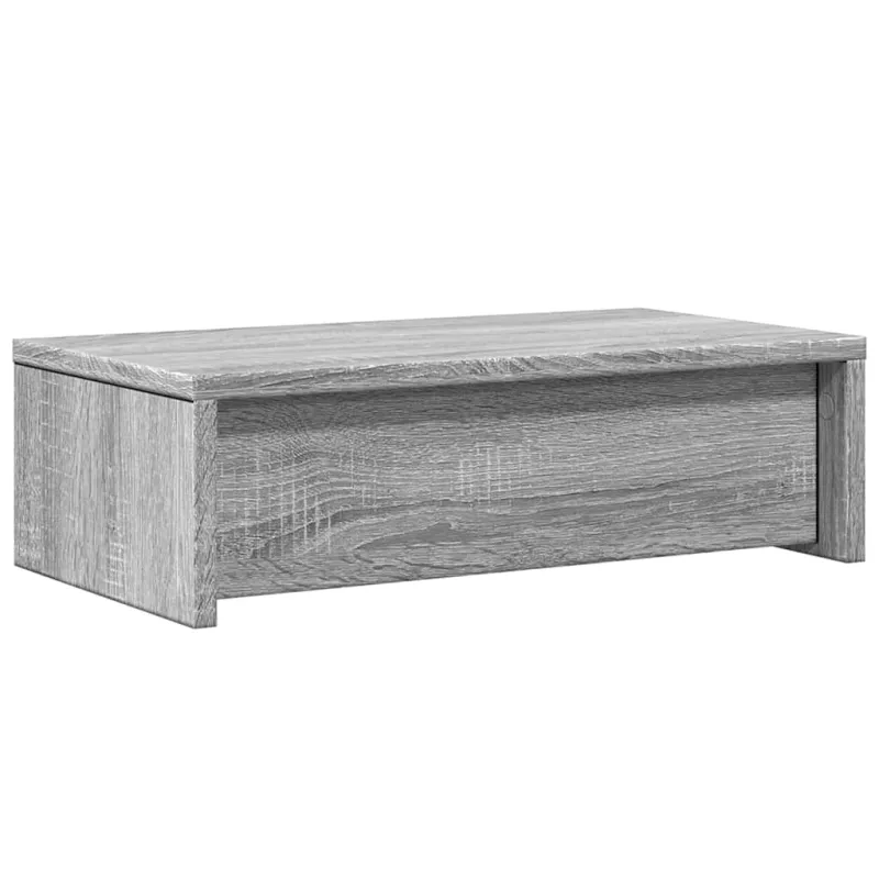Monitoriaus stovas su stalčiais, pilkas, 50x27x15cm, mediena