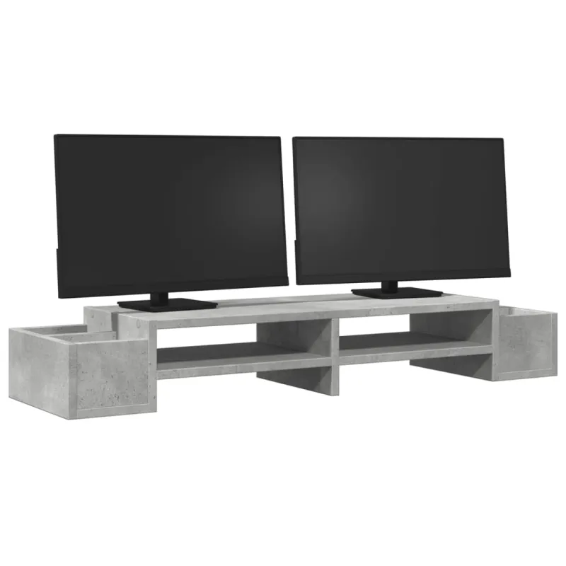 Monitoriaus stovas su vieta daiktams, betono, 100x27x15cm