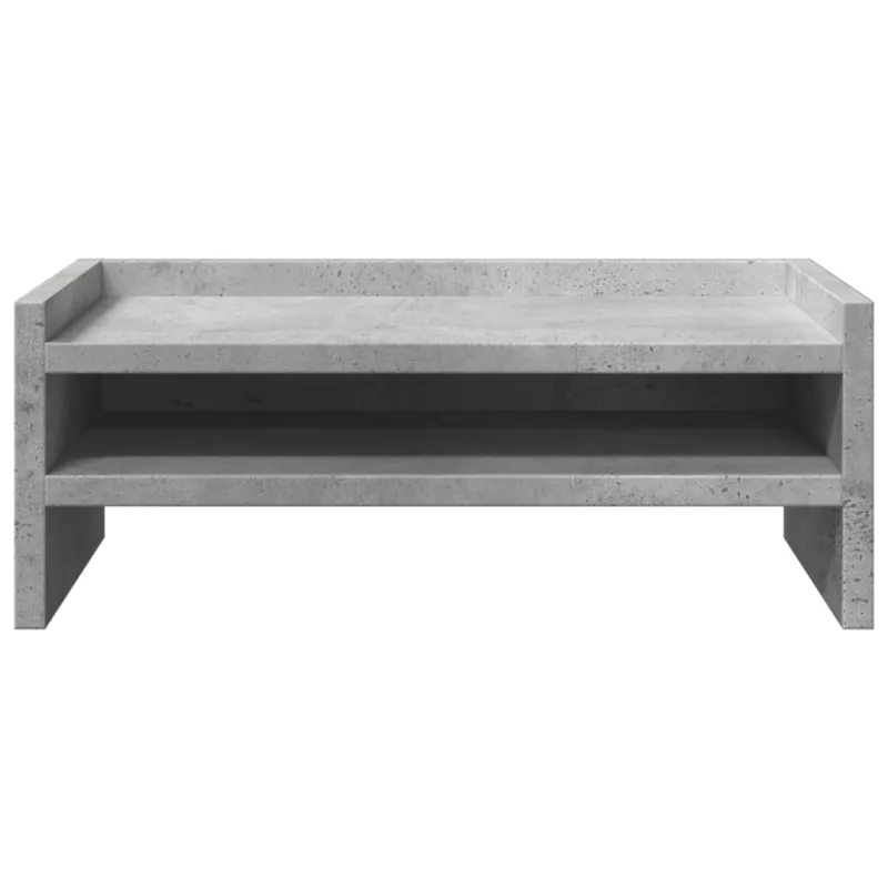 Monitoriaus stovas, betono pilkas, 42x24x16cm, apdirbta mediena