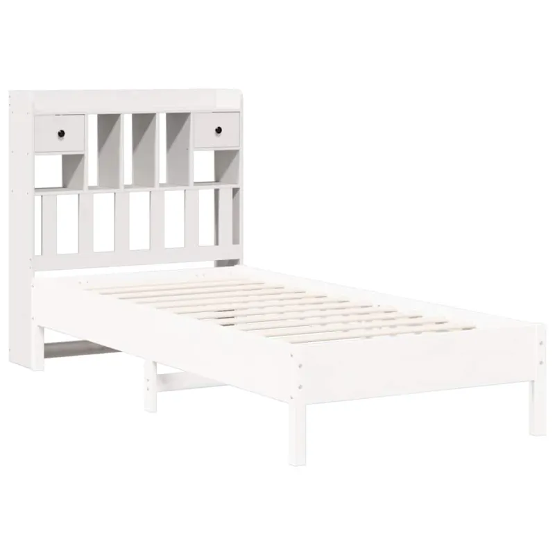 Galvūgalis su daiktų laikymo vieta, baltas, 75cm, pušis