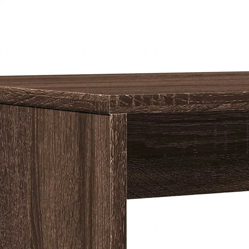 3 dalių valgomojo stalo ir suoliukų rinkinys Brown Oak