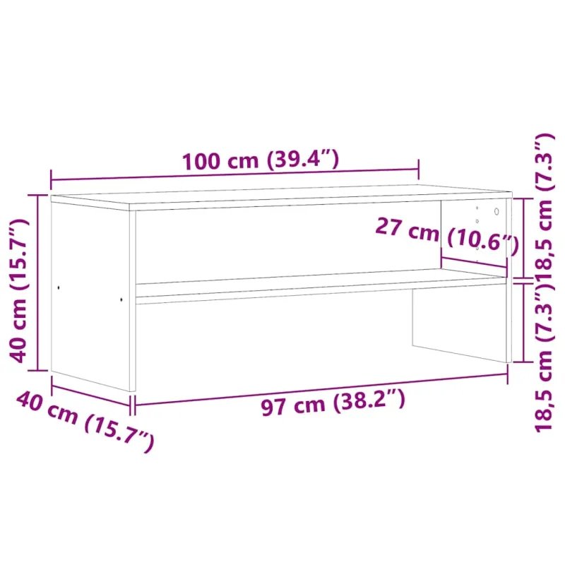 televizoriaus spintelė Old Wood 100x40x40 cm Engineered Wood