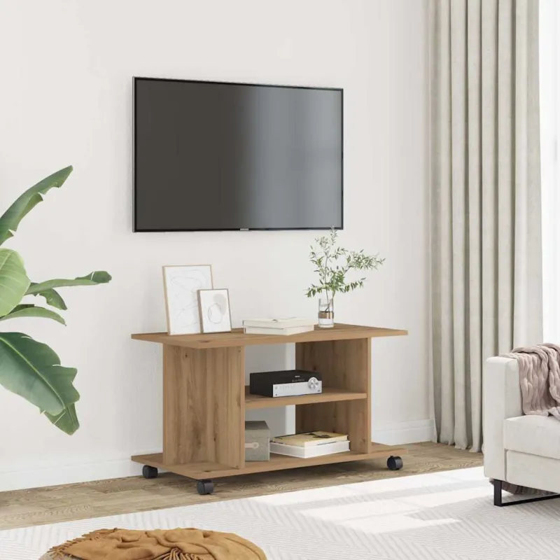 TV spintelė su ratukais, artisano, 80x40x45cm, apdirbta mediena