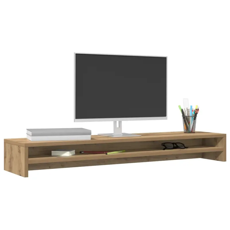 Monitoriaus stovas, ąžuolo spalvos, 100x24x13 cm, inžinerinė mediena