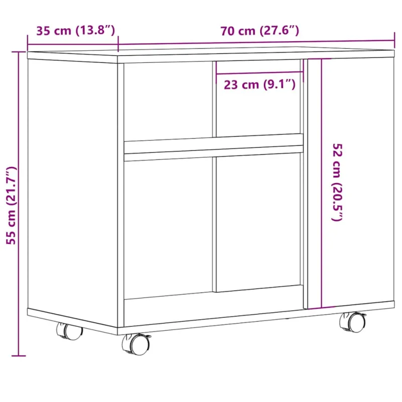 šoninis staliukas Sena mediena 70x35x55 cm Inžinerinė mediena