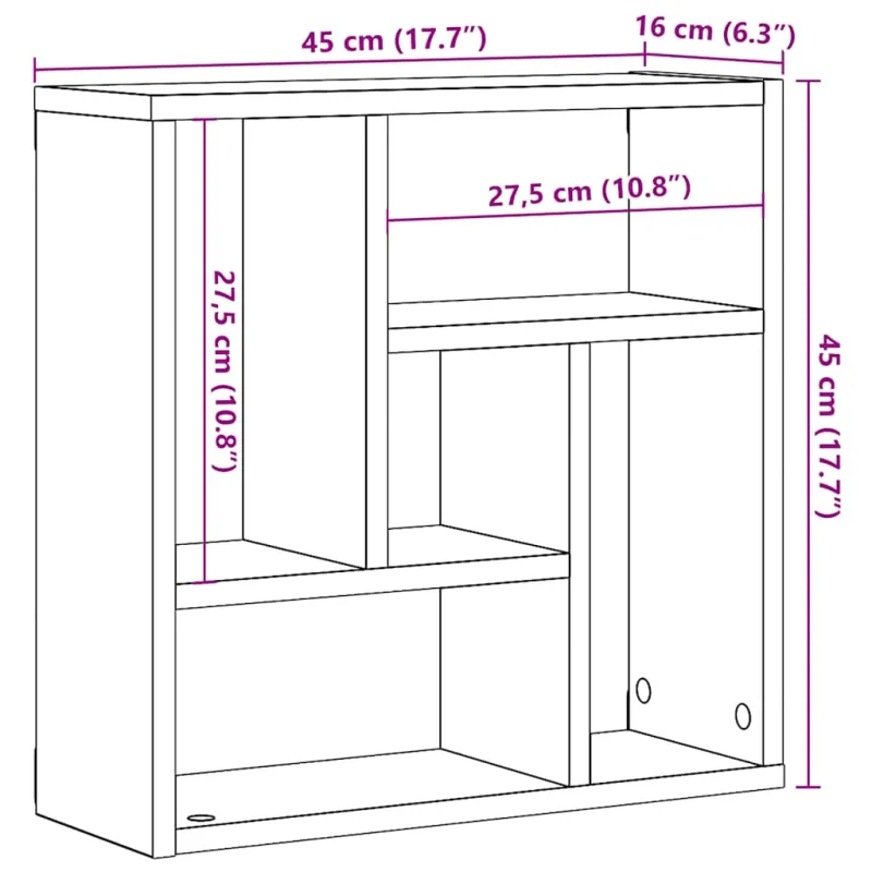 sieninė lentyna Sena mediena 45x16x45 cm Inžinierinė mediena