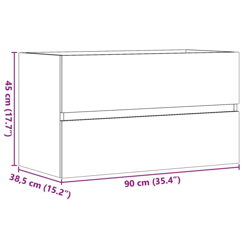 Spintelė praustuvui, betono pilkos spalvos, 90x38,5x45cm, MDP
