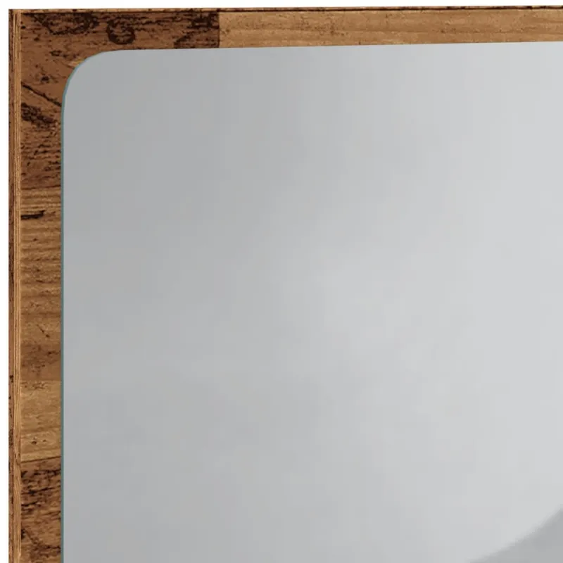 Vonios veidrodis su LED apšvietimu, medienos, 60x8,5x38cm