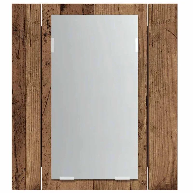 Veidrodinė LED vonios spintelė, medienos, 40x12x45cm, mediena