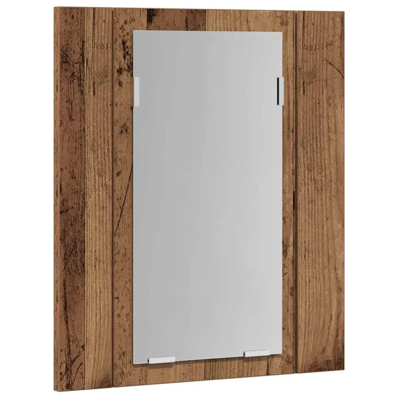 Veidrodinė LED vonios spintelė, medienos, 40x12x45cm, mediena
