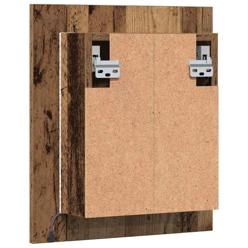 Veidrodinė LED vonios spintelė, medienos, 40x12x45cm, mediena