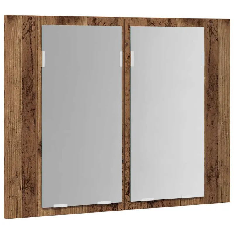 Veidrodinė LED spintelė, medienos, 60x12x45cm, apdirbta mediena