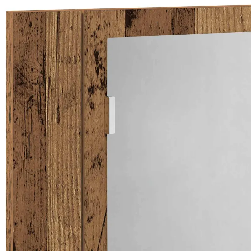 Veidrodinė LED spintelė, medienos, 60x12x45cm, apdirbta mediena