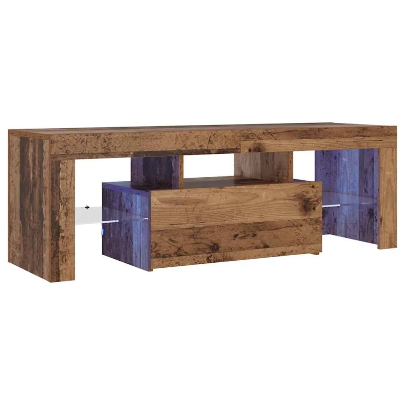 Televizoriaus spintelė su LED, medienos, 120x36,5x40cm, mediena