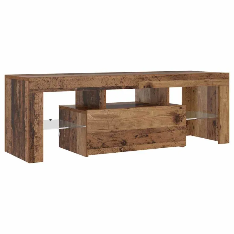 Televizoriaus spintelė su LED, medienos, 120x36,5x40cm, mediena
