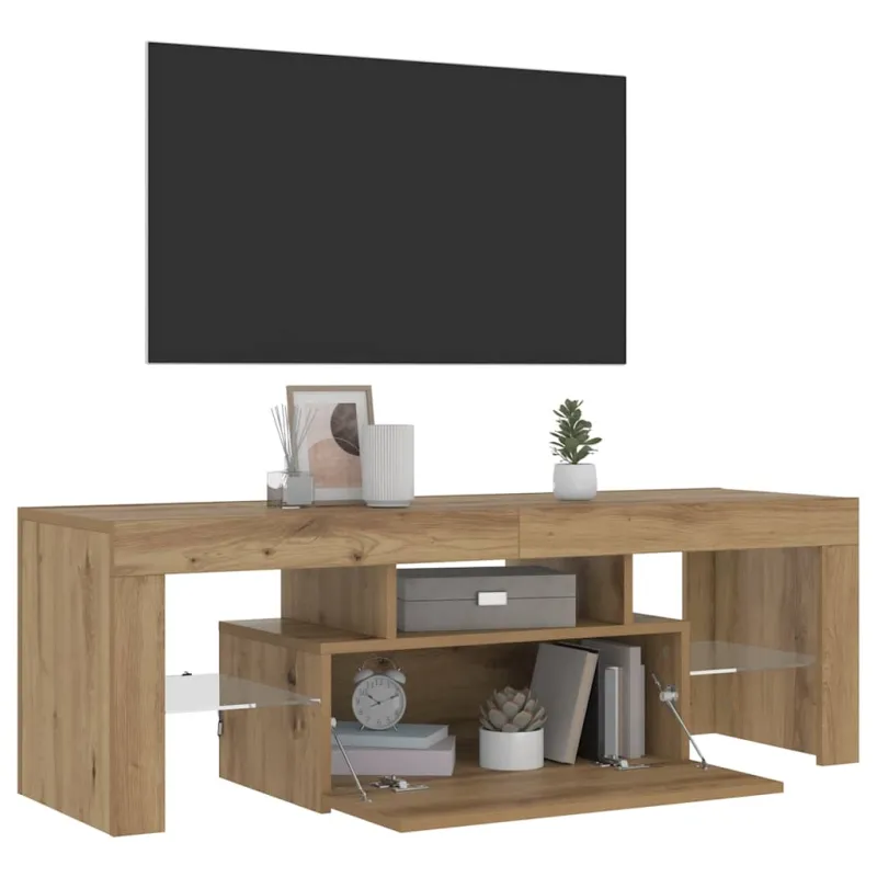 Televizoriaus spintelė su LED, artisano, 120x36,5x40cm, mediena