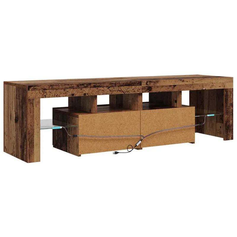 Televizoriaus spintelė su LED, medienos, 140x36,5x40cm, mediena
