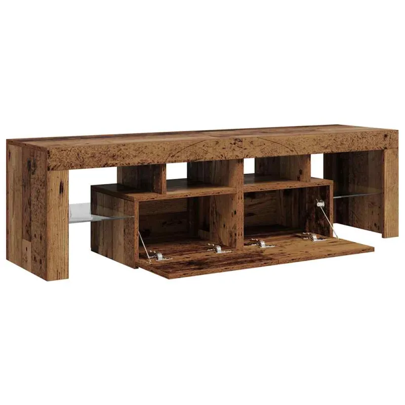 Televizoriaus spintelė su LED, medienos, 140x36,5x40cm, mediena