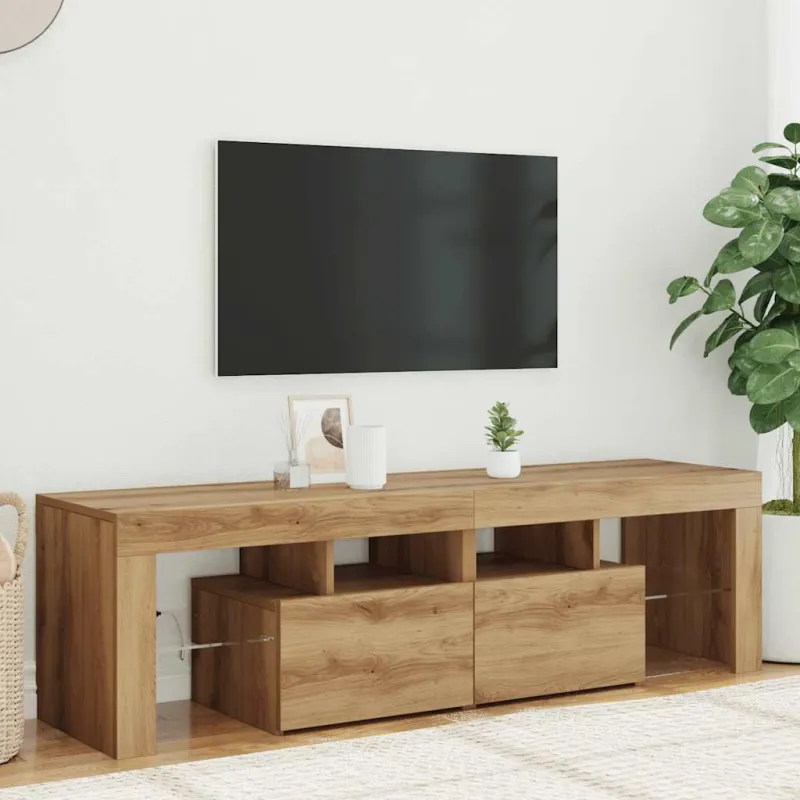 Televizoriaus spintelė su LED, artisano, 140x36,5x40cm, mediena