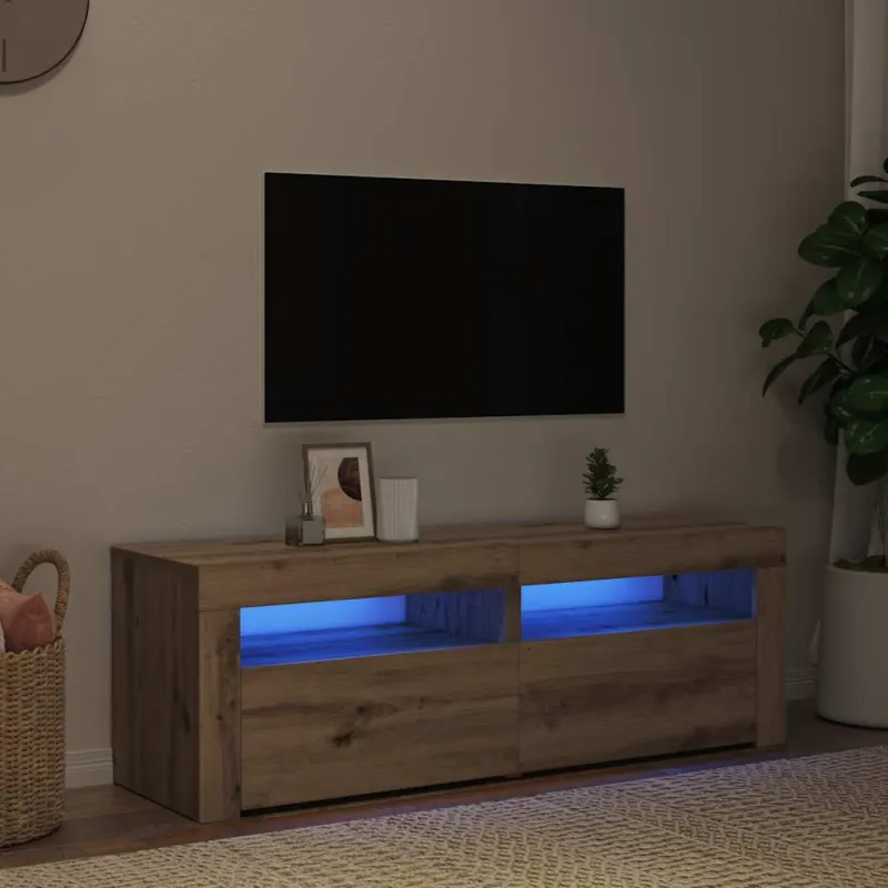 Televizoriaus spintelė su LED, artisano, 120x35x40cm, mediena