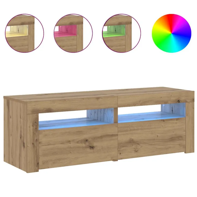 Televizoriaus spintelė su LED, artisano, 120x35x40cm, mediena