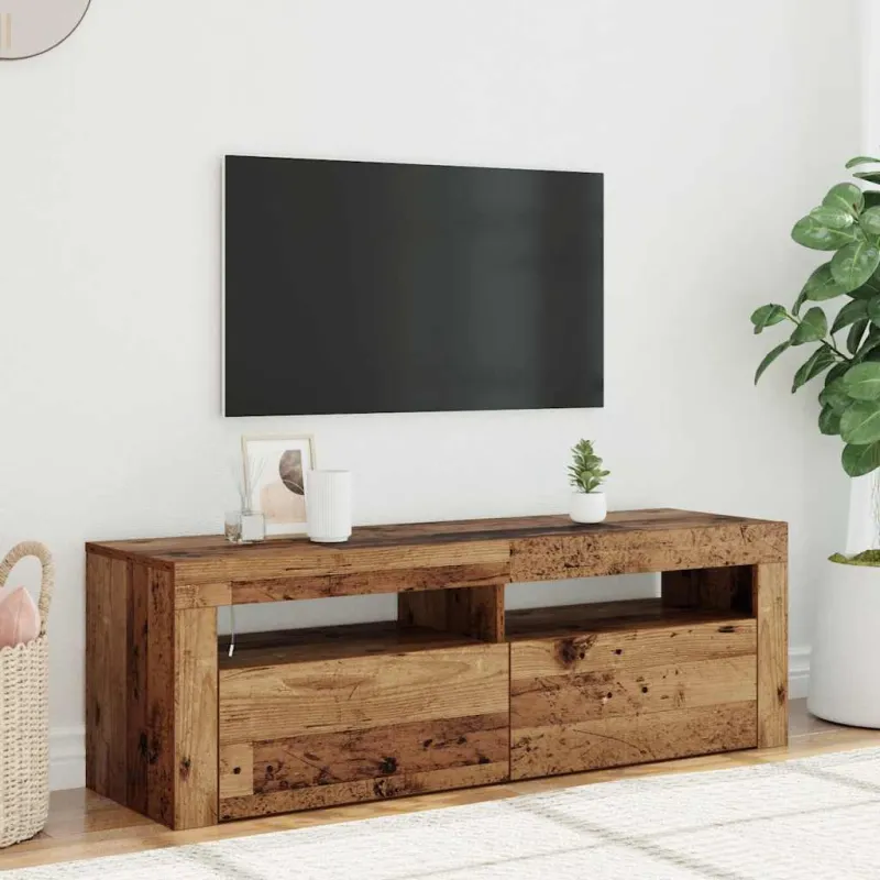 Televizoriaus spintelė su LED, medienos, 120x35x40cm, mediena