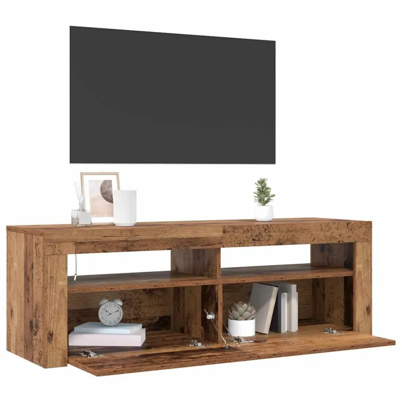 Televizoriaus spintelė su LED, medienos, 120x35x40cm, mediena