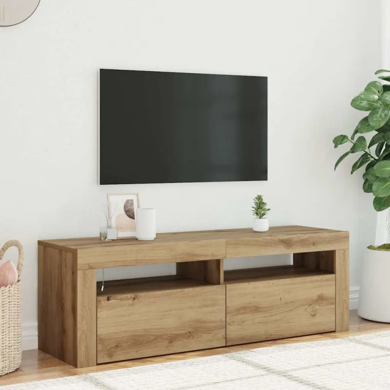 Televizoriaus spintelė su LED, artisano, 120x35x40cm, mediena