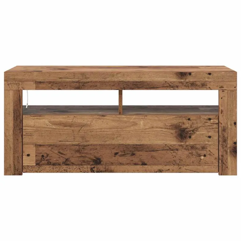 Televizoriaus spintelė su LED, medienos, 90x35x40cm, mediena