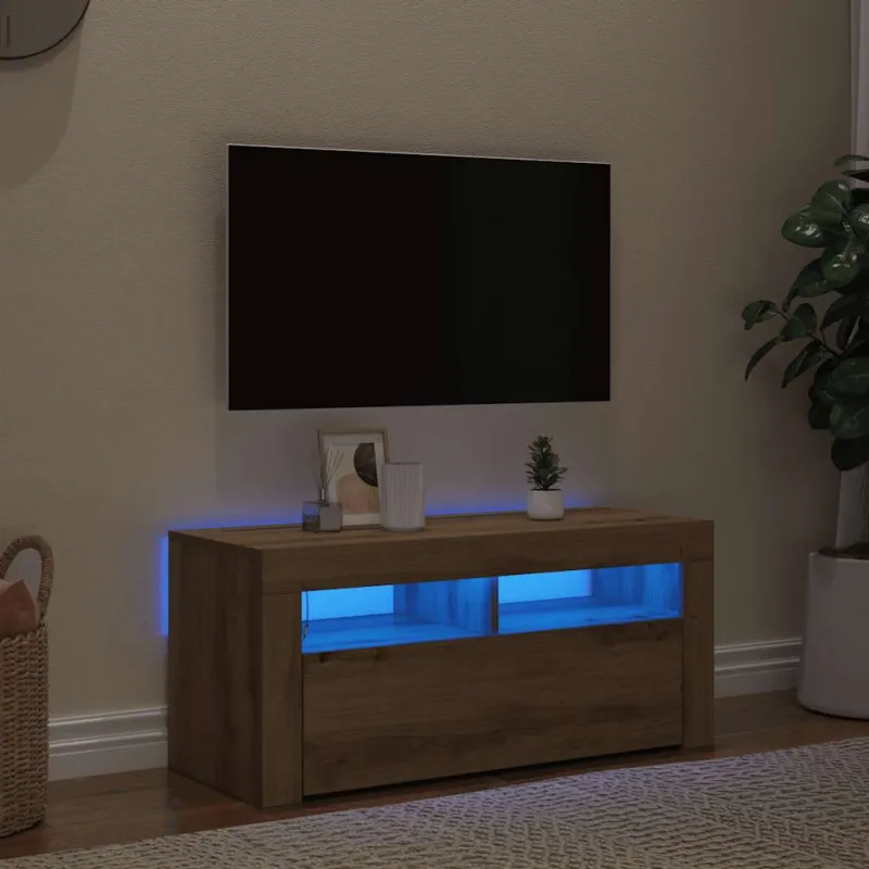 Televizoriaus spintelė su LED, artisano, 90x35x40cm, mediena