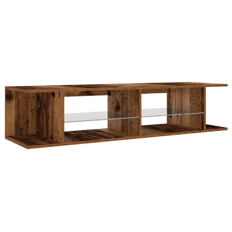 Televizoriaus spintelė su LED, medienos, 135x39x30cm, mediena