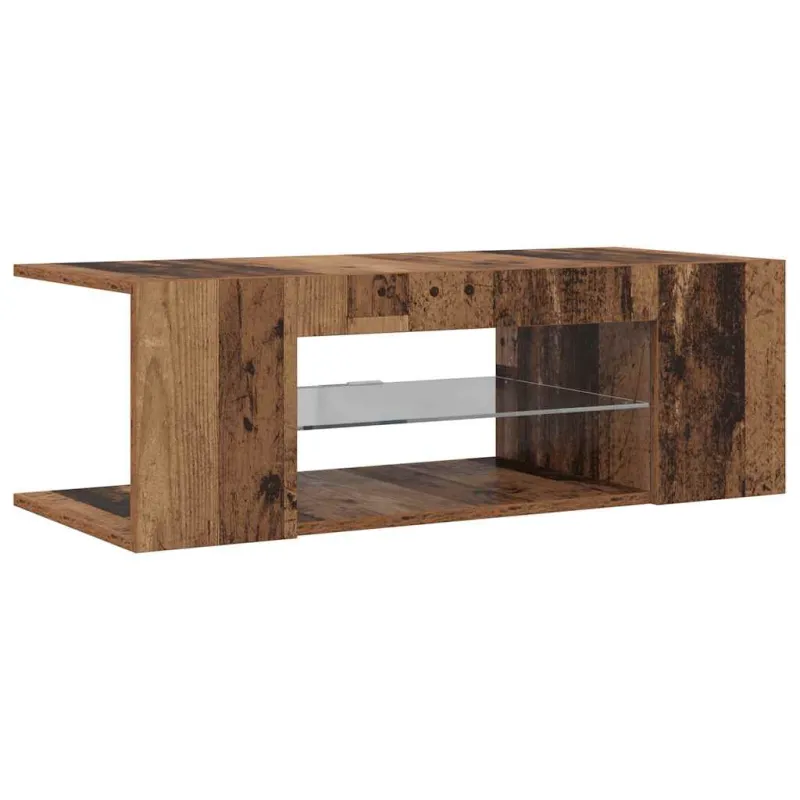 televizoriaus spintelė su LED lemputėmis Old Wood