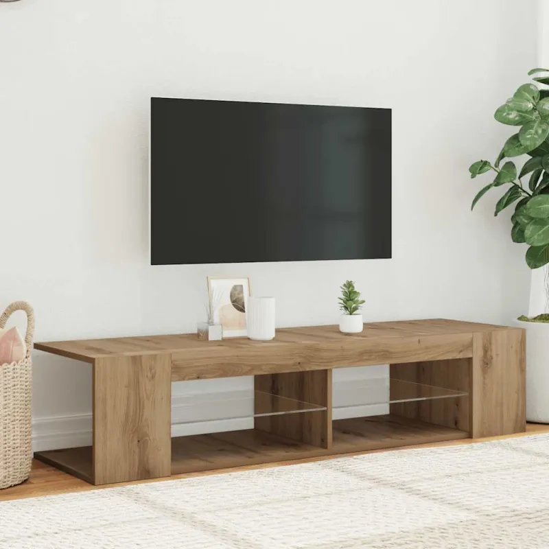 televizoriaus spintelė su LED lemputėmis Artisan ąžuolas