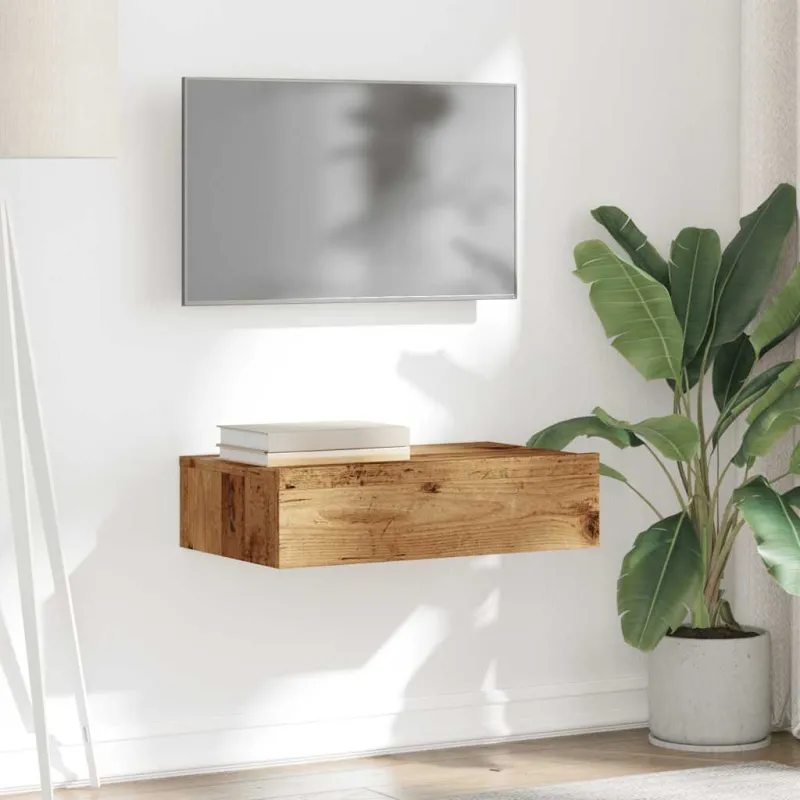 Televizoriaus spintelė su LED, medienos, 60x35x15,5cm