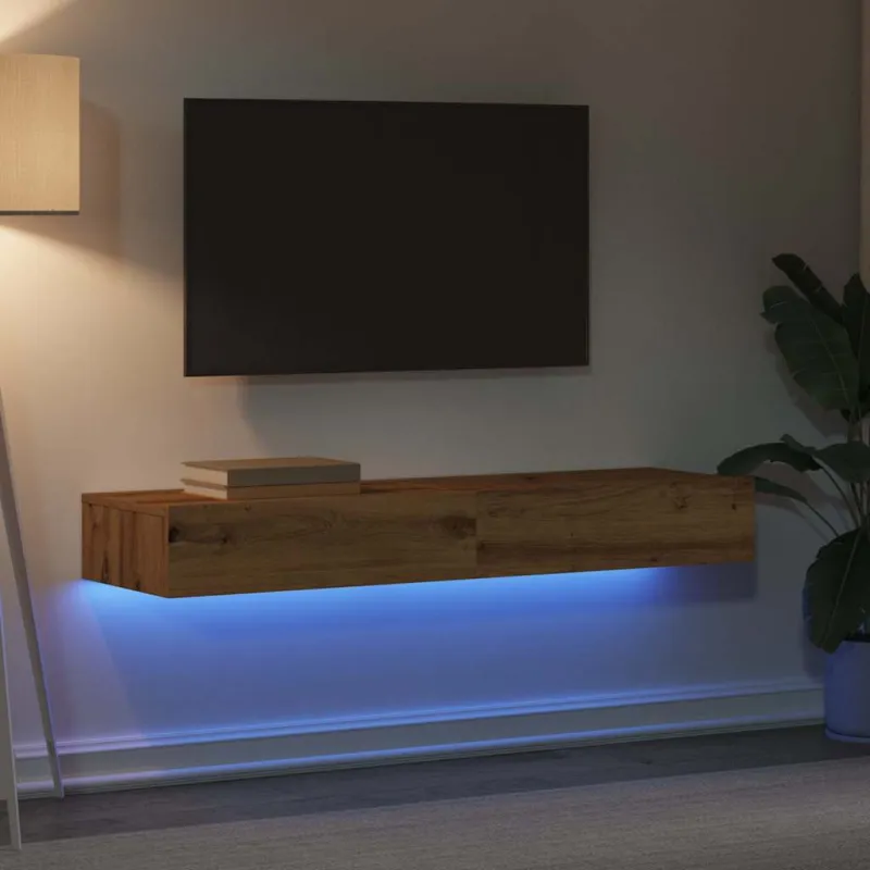 TV spintelės su LED lemputėmis, 2vnt., artisano, 60x35x15,5cm
