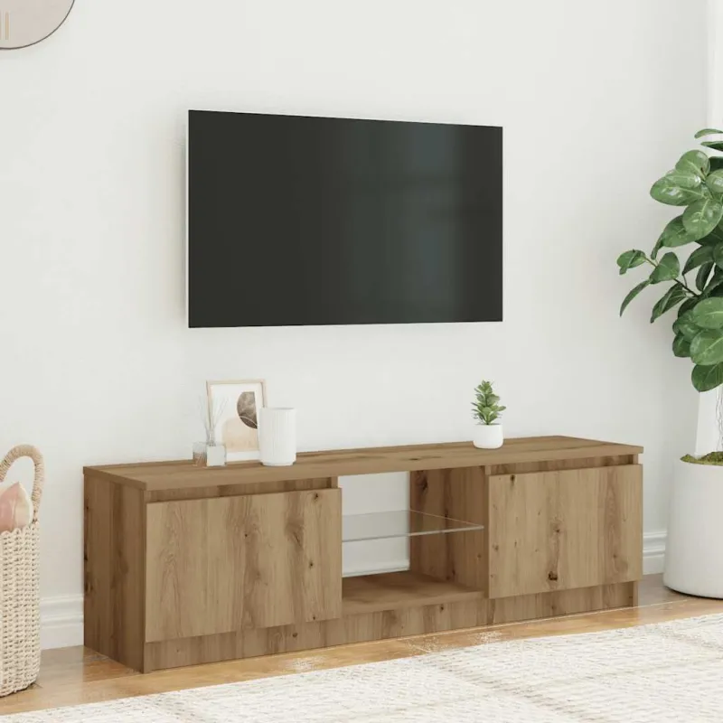 televizoriaus spintelė su LED lemputėmis Artisan ąžuolas