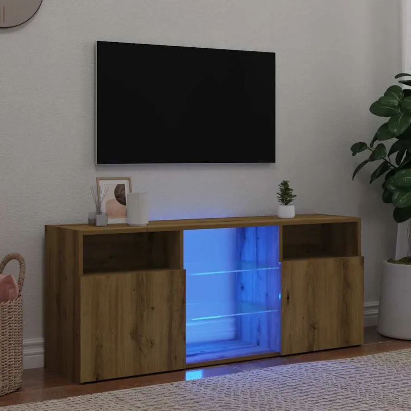 televizoriaus spintelė su LED lemputėmis Artisan ąžuolas